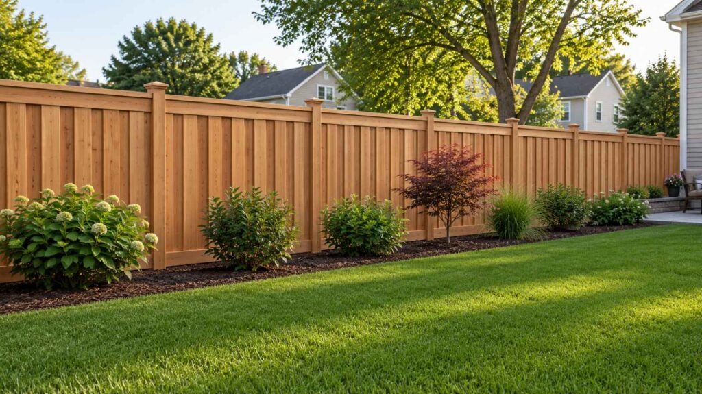 Semi-privacy fence installation in New Jersey backyard