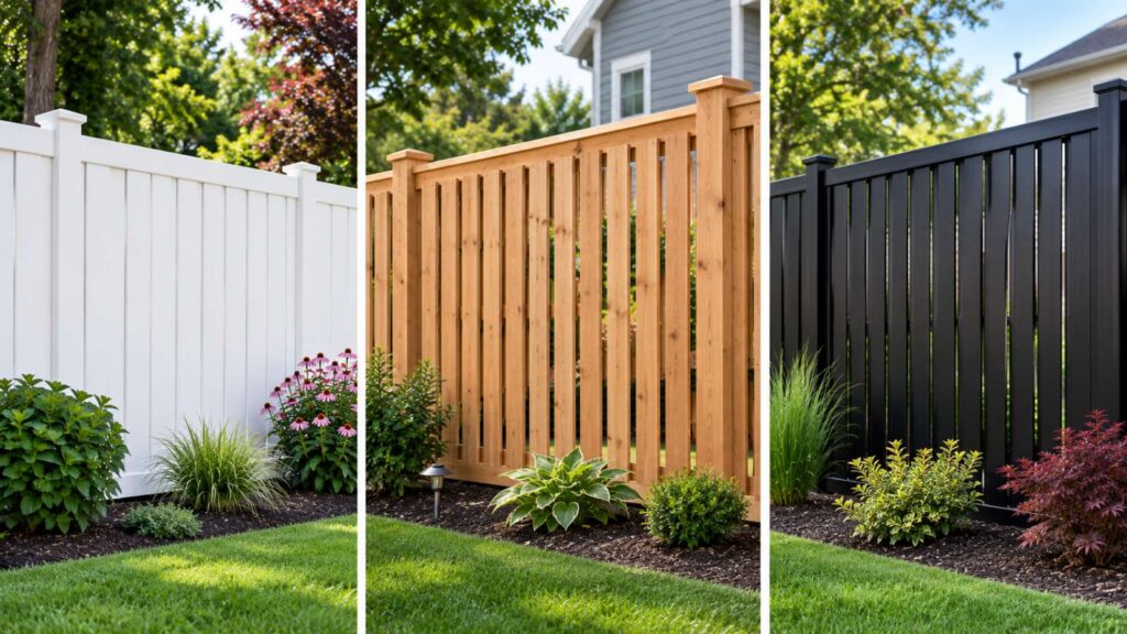 Vinyl wood and aluminum semi-privacy fence options in New Jersey