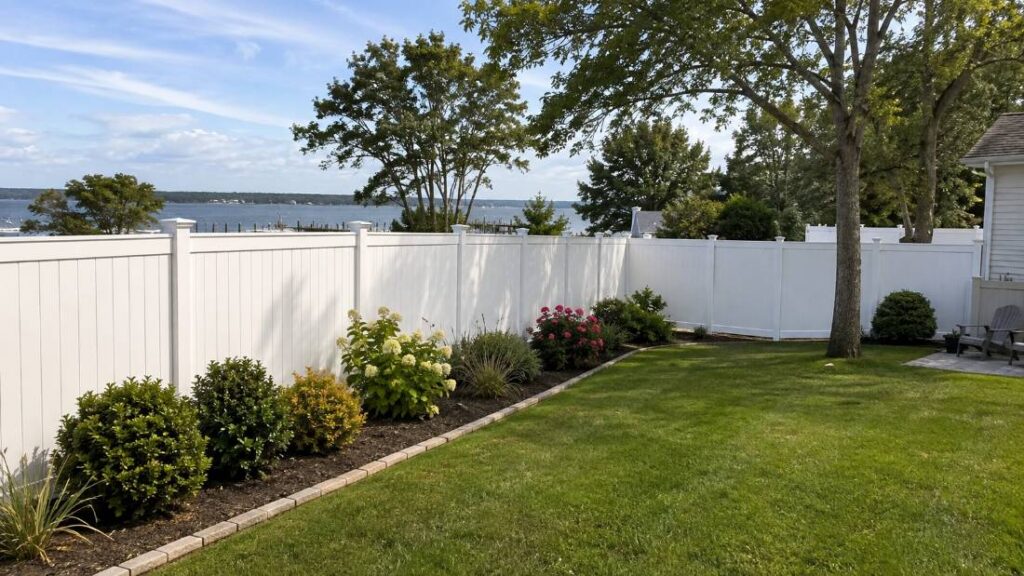 Vinyl privacy fence installation in Brick NJ by Eastcoast Fence
